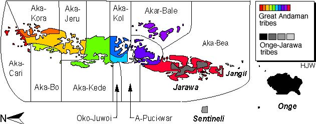 Map of Andamanese language territories from Blevins 2007
